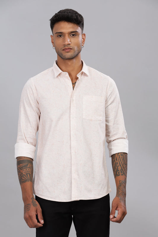 Cotton Linen Floral Print Shirt