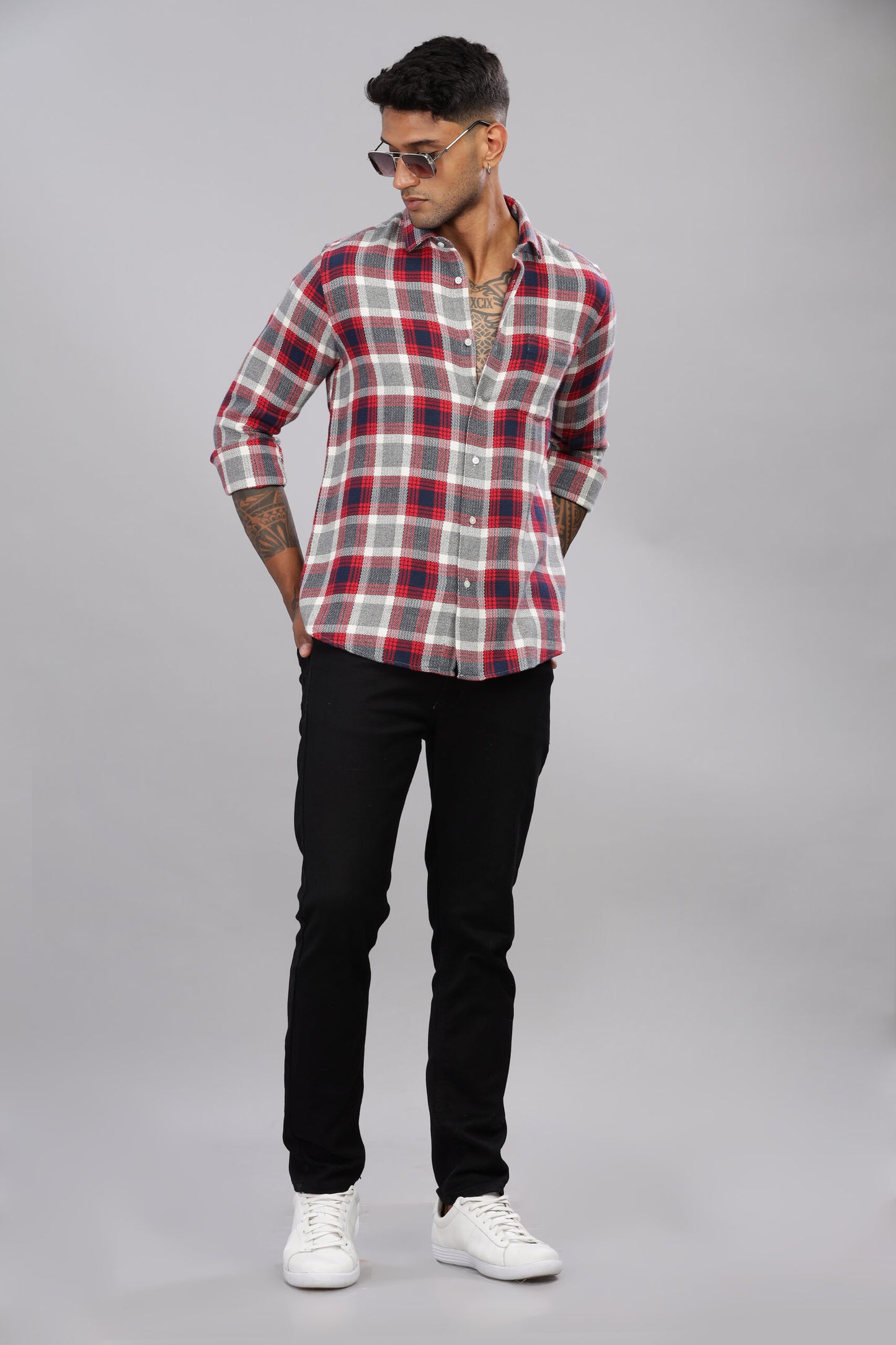 Twill Cotton Check Shirt