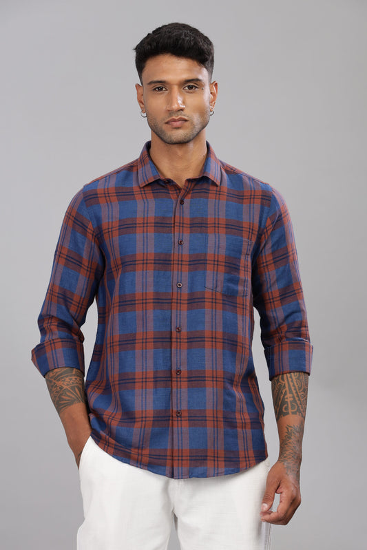 Premium Cotton Linen Check Shirt