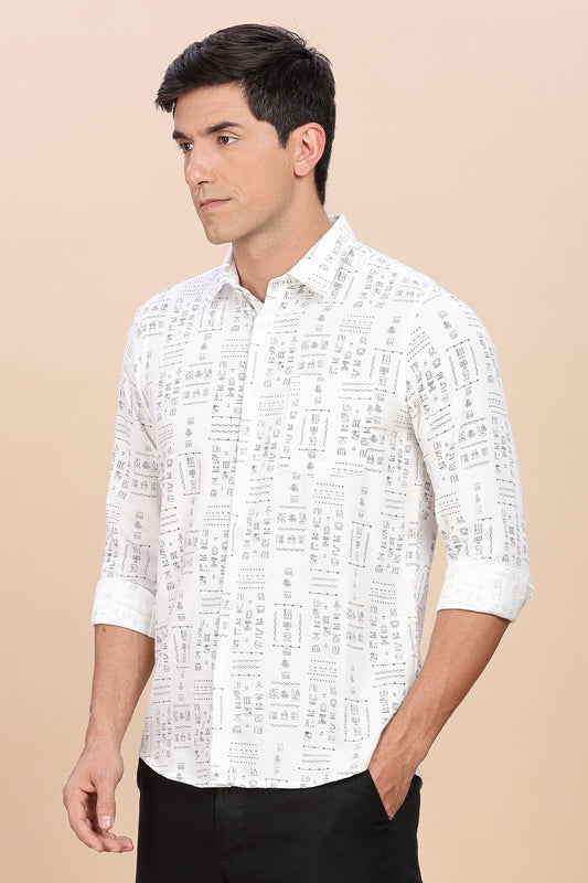 White Egyptian print
