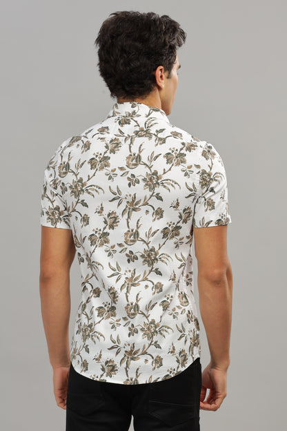 Brown & White Shirt