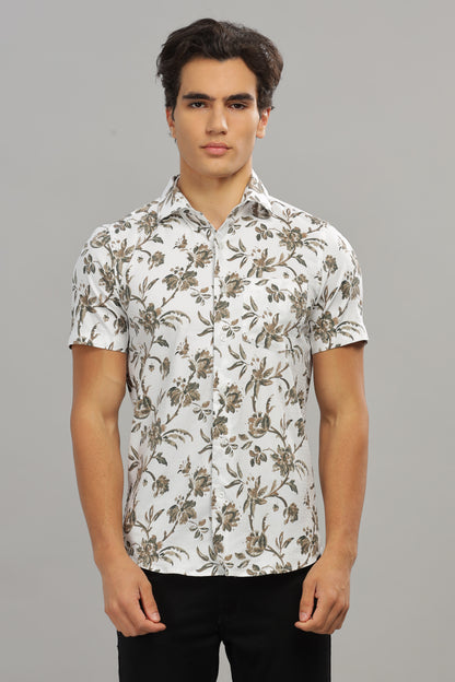 Brown & White Shirt