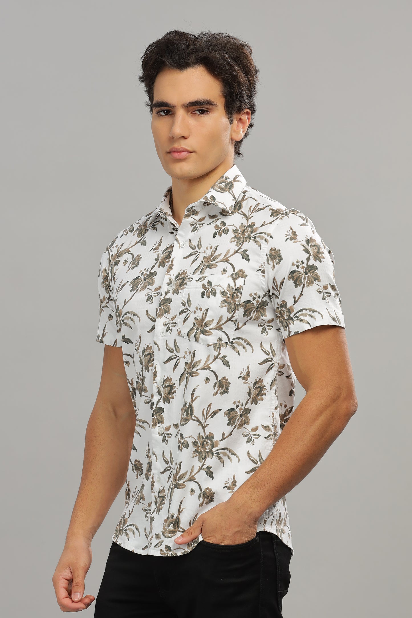 Brown & White Shirt