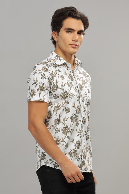 Brown & White Shirt
