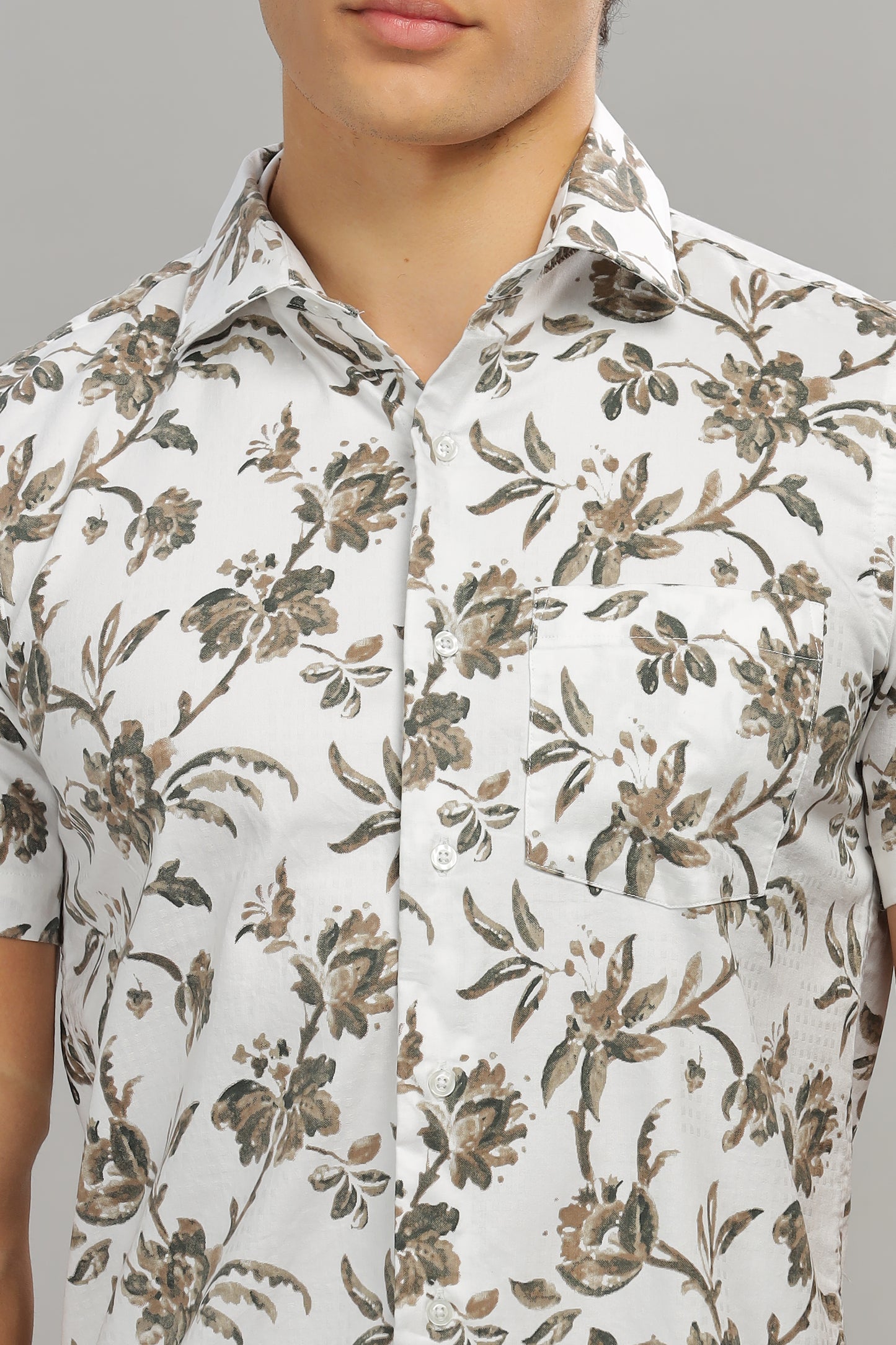 Brown & White Shirt