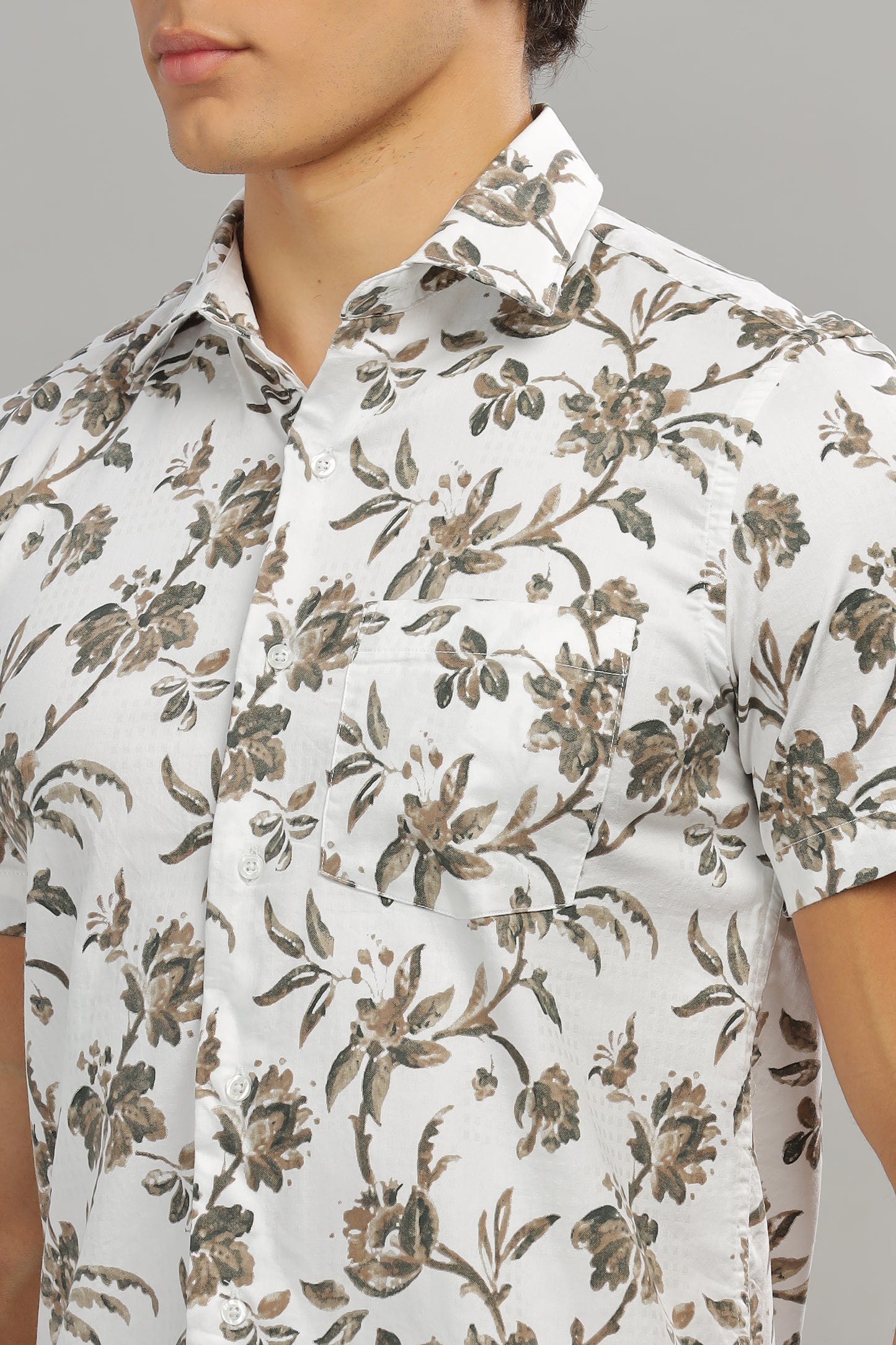 Brown & White Shirt