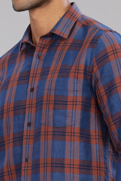 Premium Cotton Linen Check Shirt