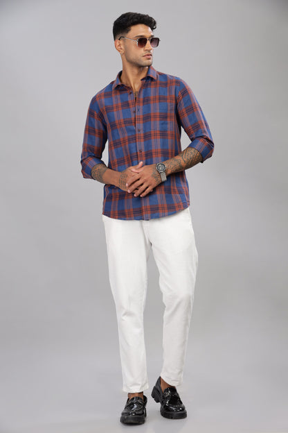 Premium Cotton Linen Check Shirt