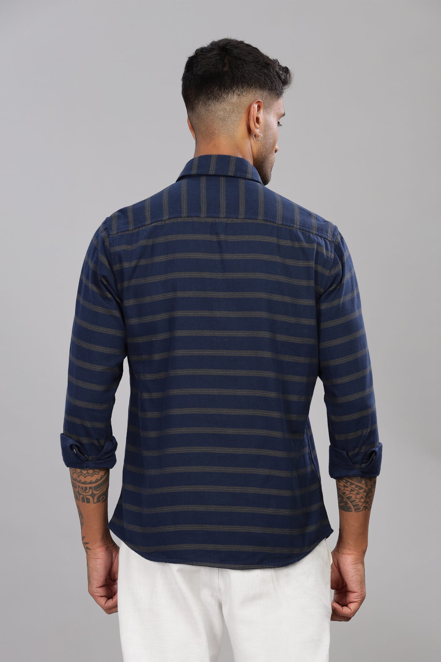 Cotton Reversible Striped Shirt