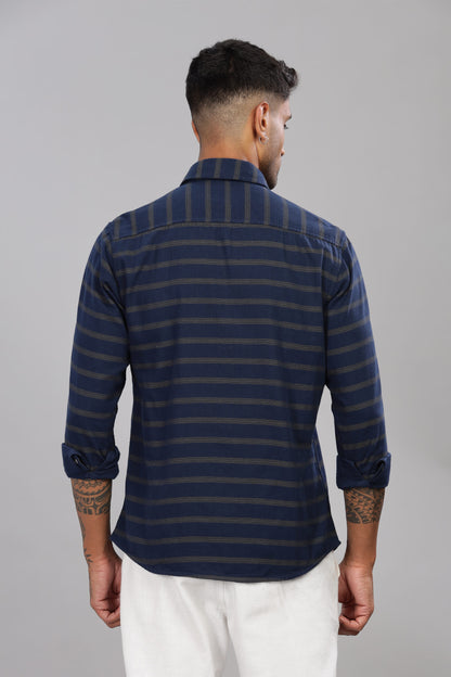 Cotton Reversible Striped Shirt