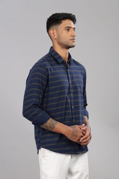 Cotton Reversible Striped Shirt