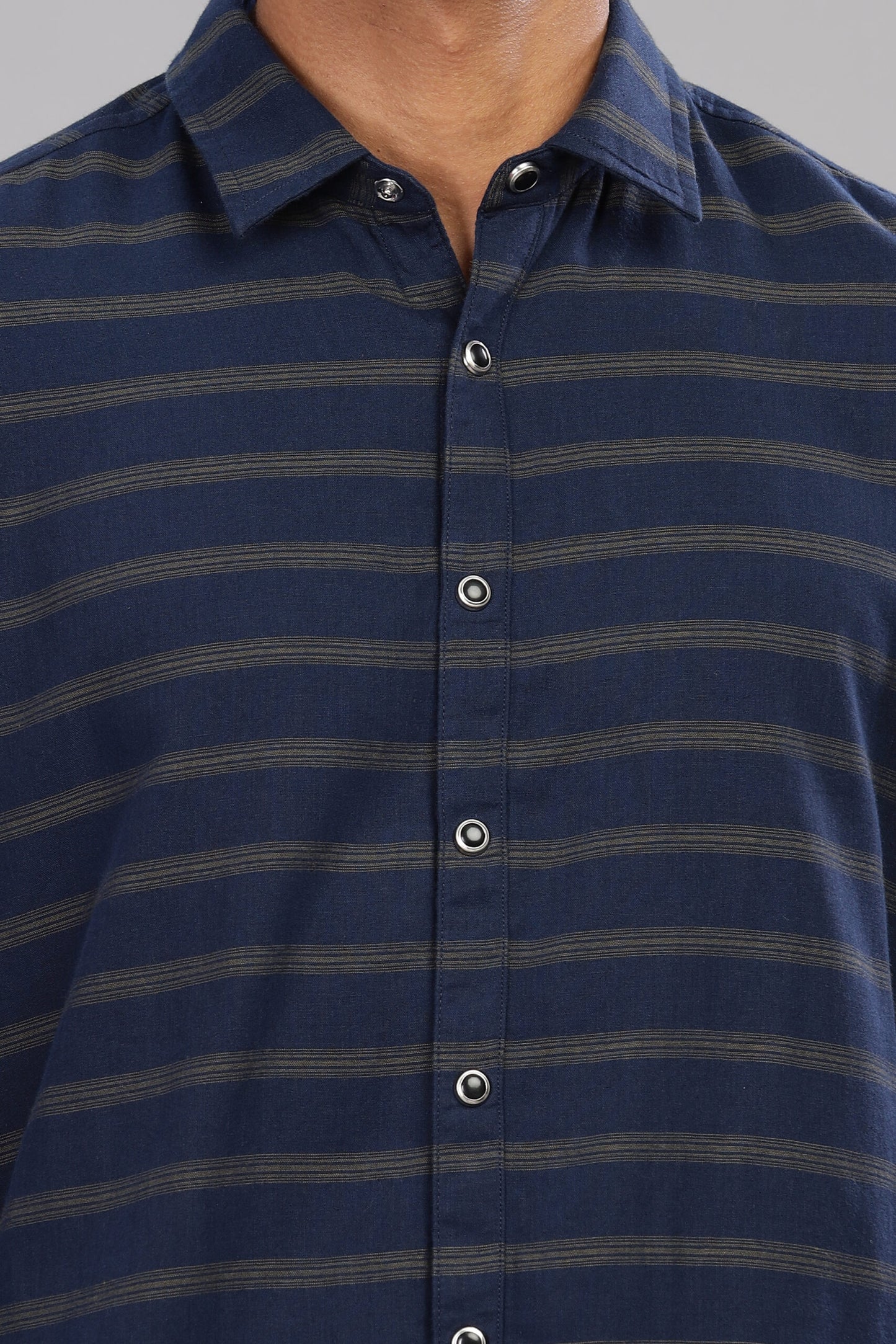 Cotton Reversible Striped Shirt