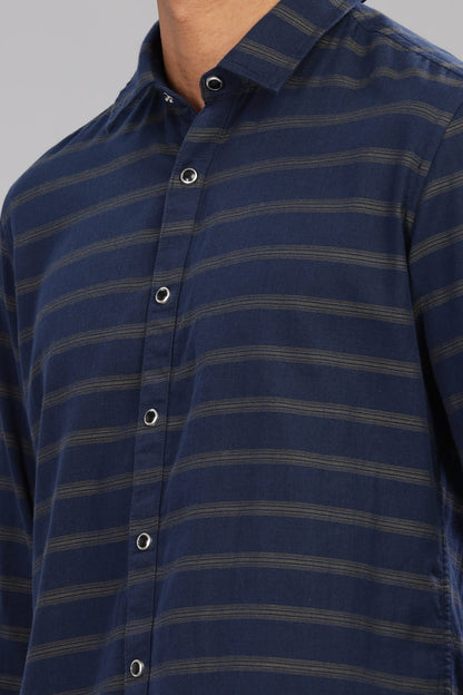 Cotton Reversible Striped Shirt
