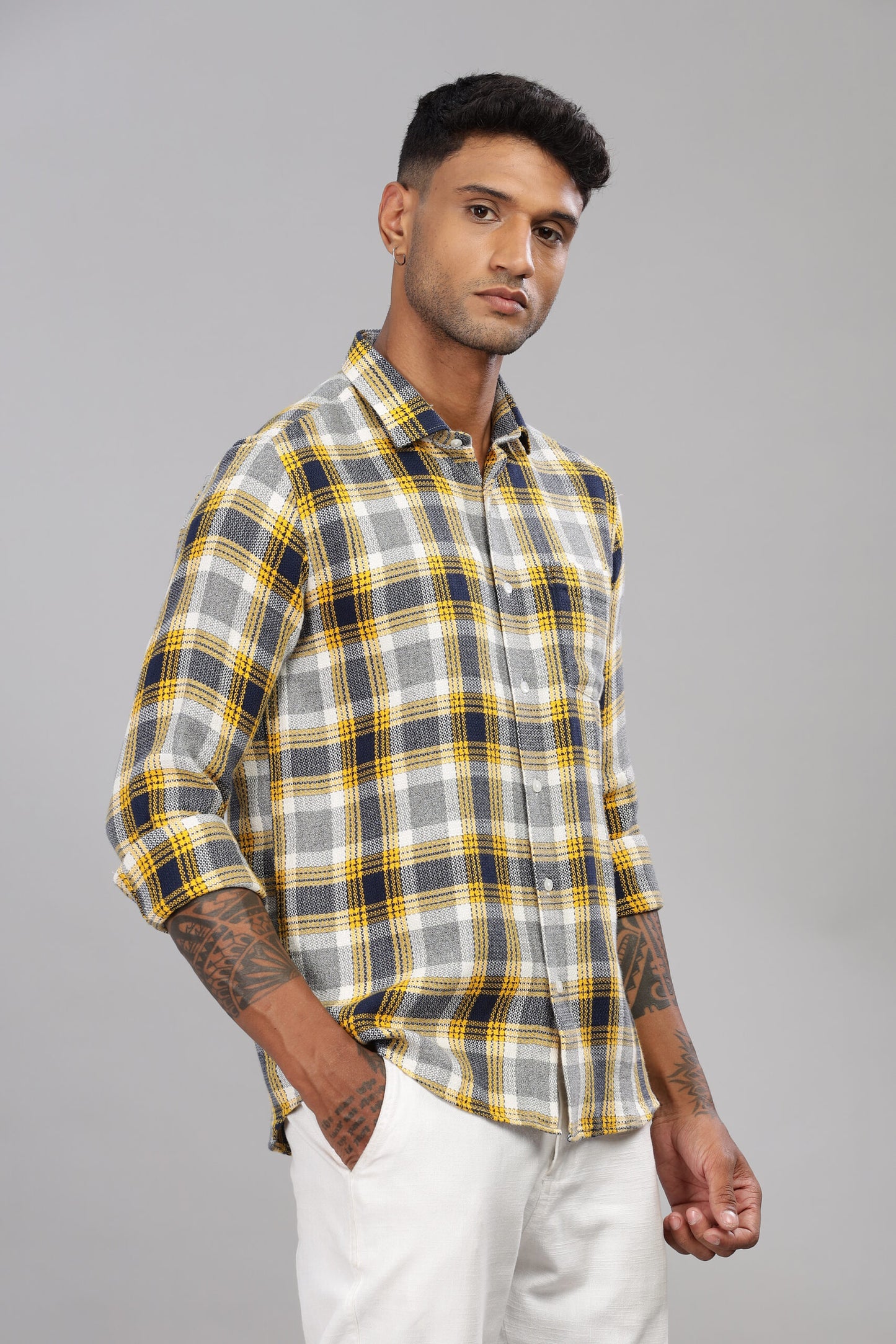 Twill Cotton Check Shirt