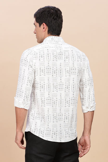 White Egyptian print