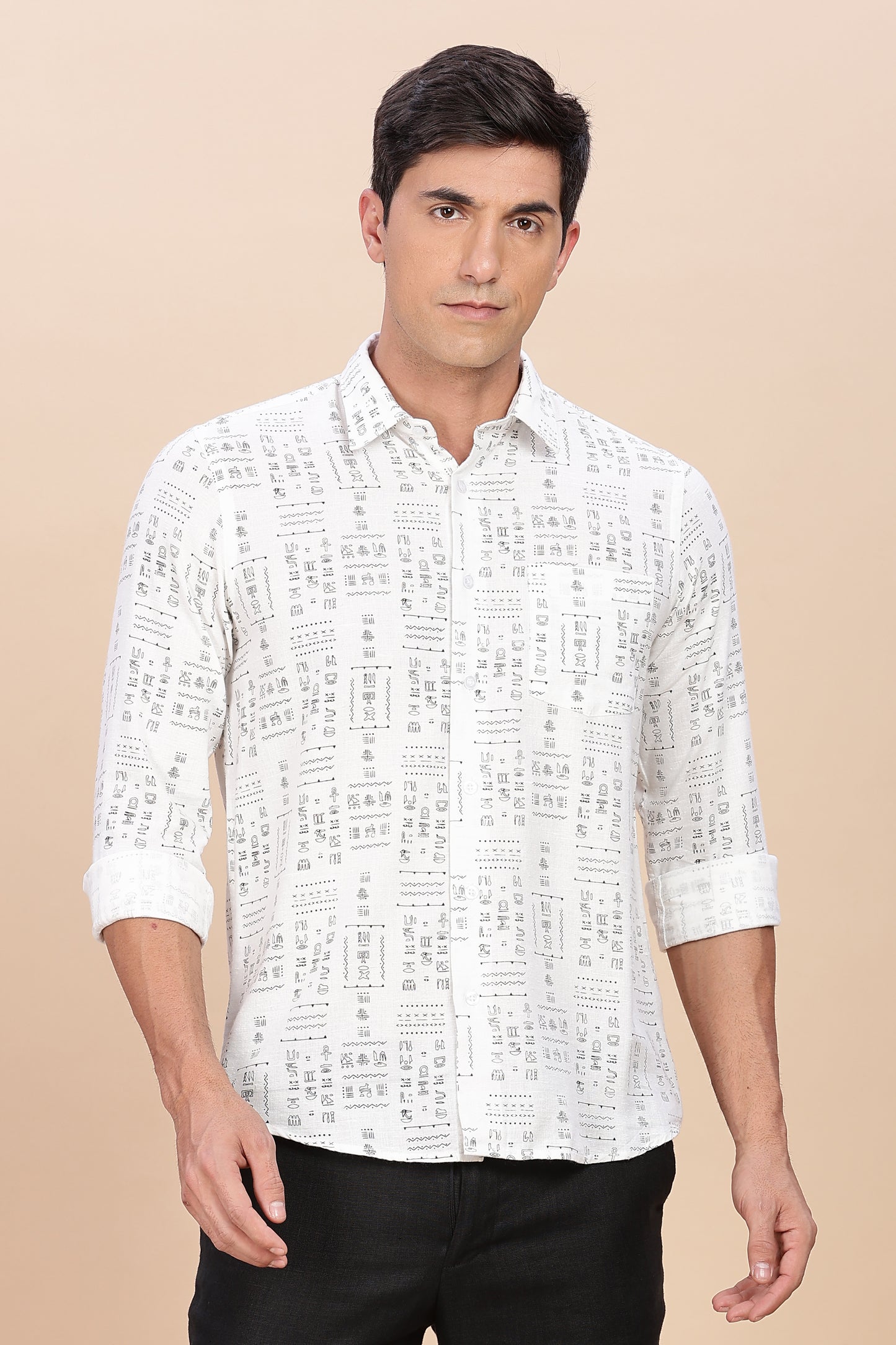 White Egyptian print