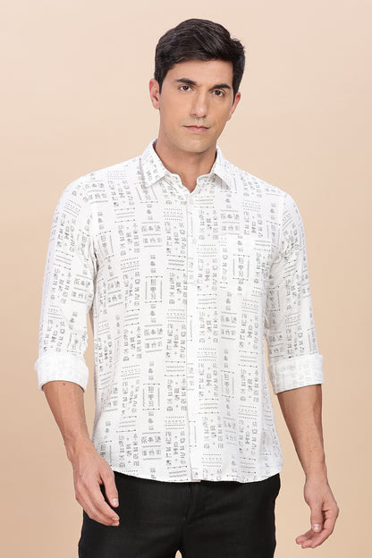 White Egyptian print