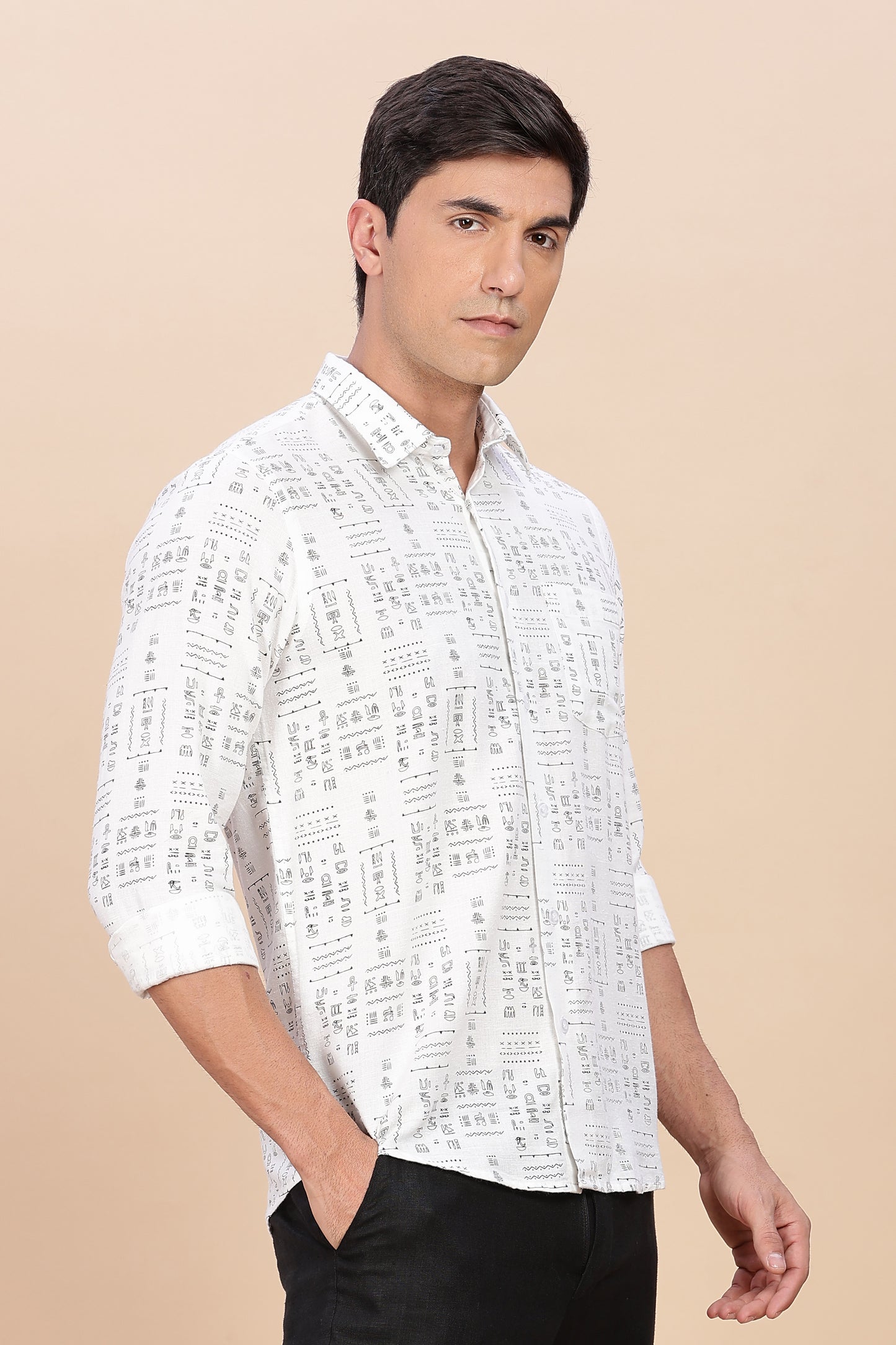 White Egyptian print