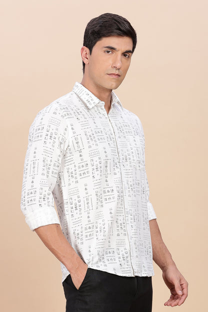 White Egyptian print