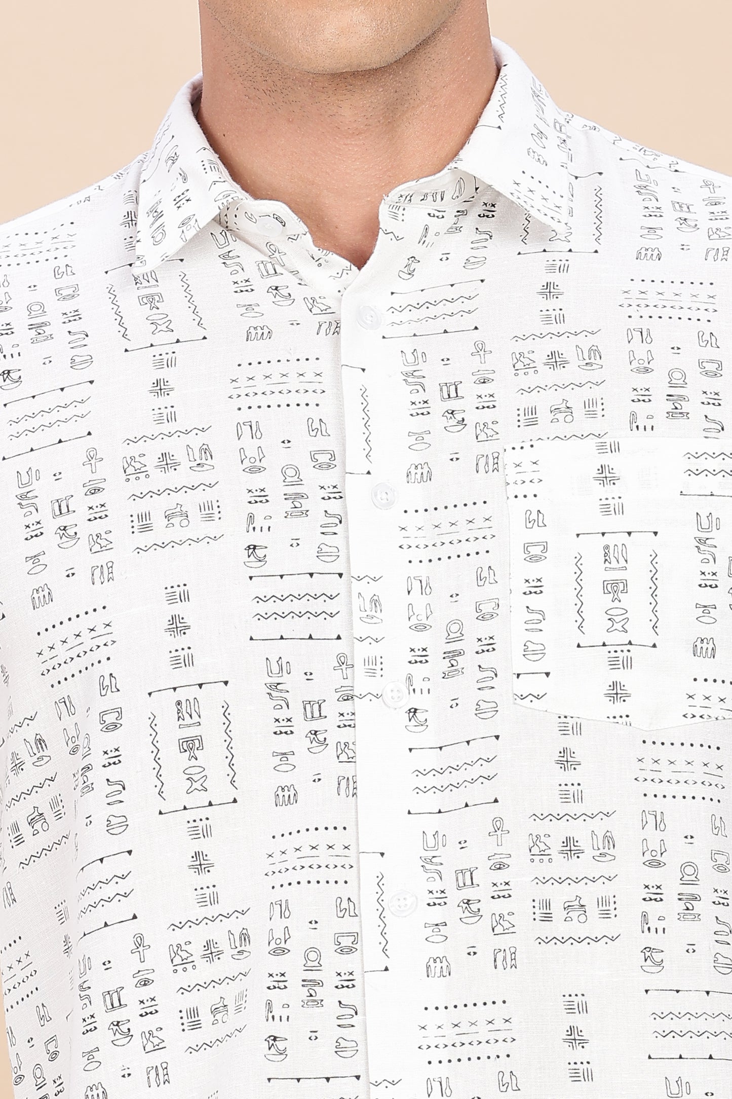 White Egyptian print