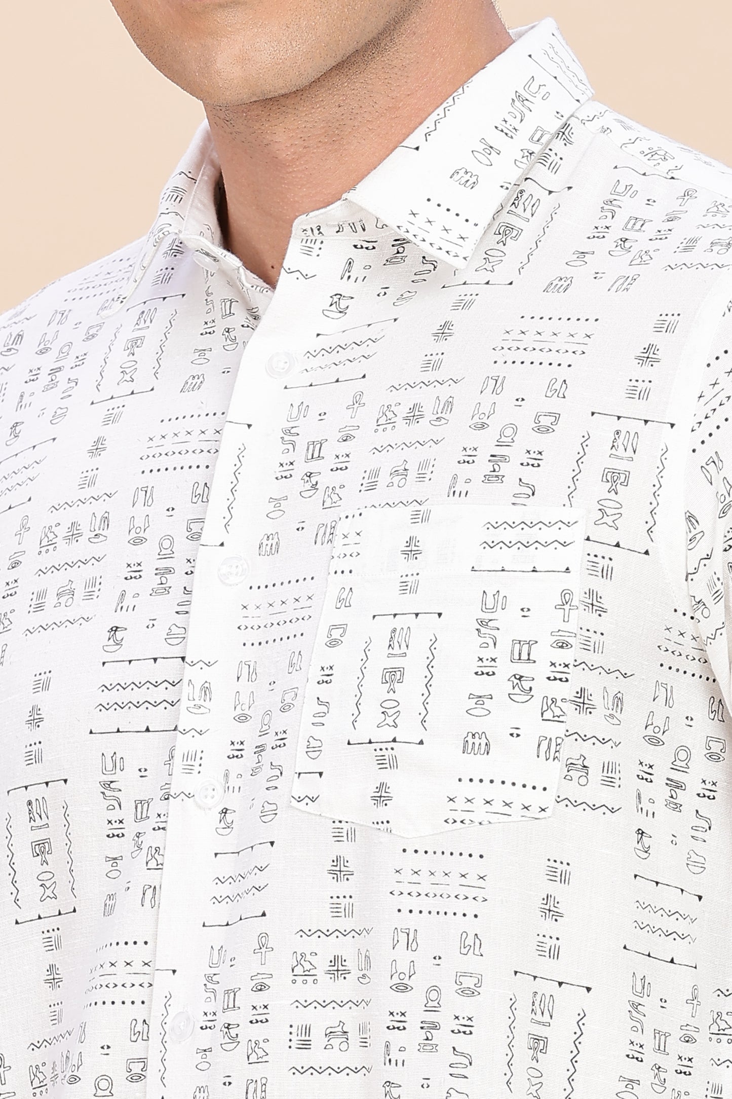 White Egyptian print
