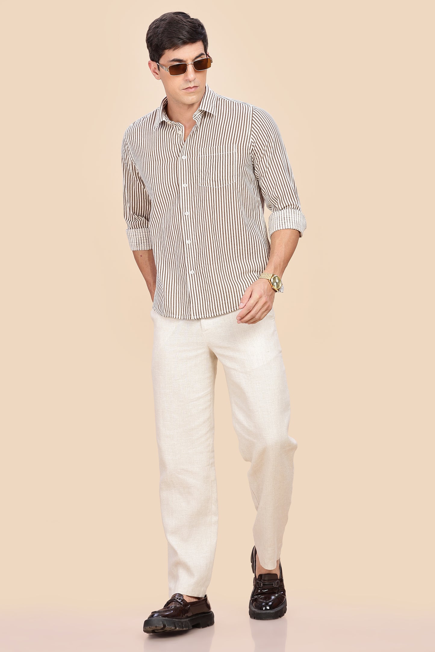 Brown & Brown Stripe (cotton)