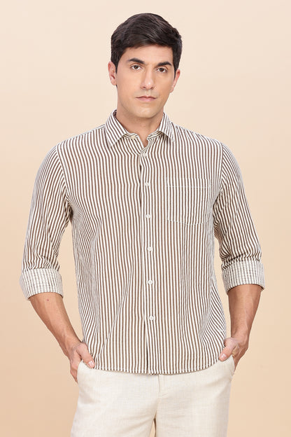 Brown & Brown Stripe (cotton)