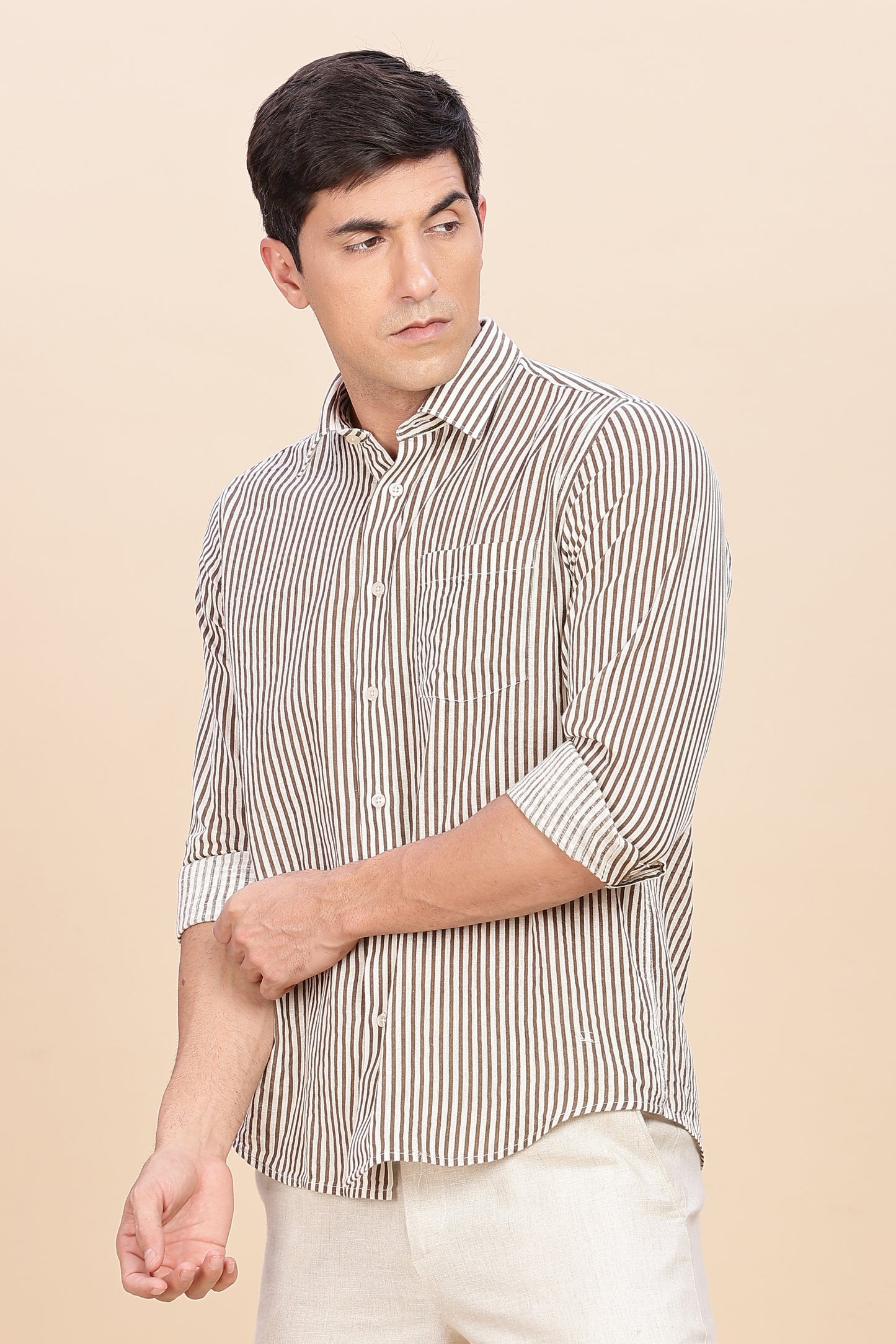 Brown & Brown Stripe (cotton)