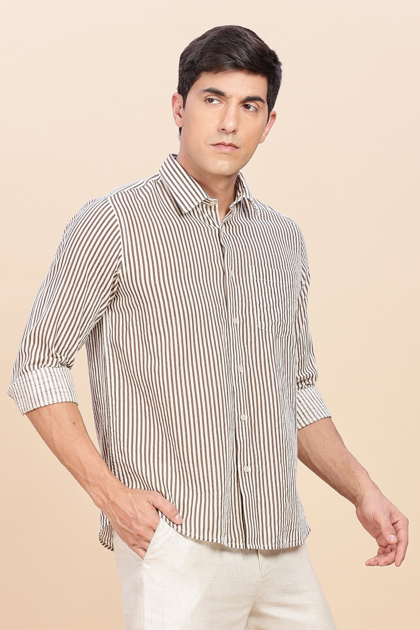 Brown & Brown Stripe (cotton)