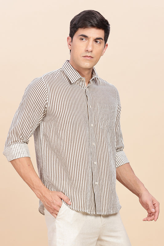 Brown & Brown Stripe (cotton)