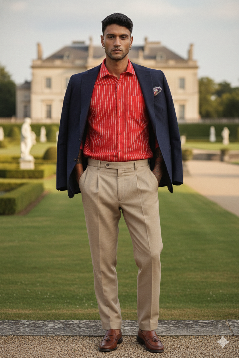 Red Old Money Striped Shirt