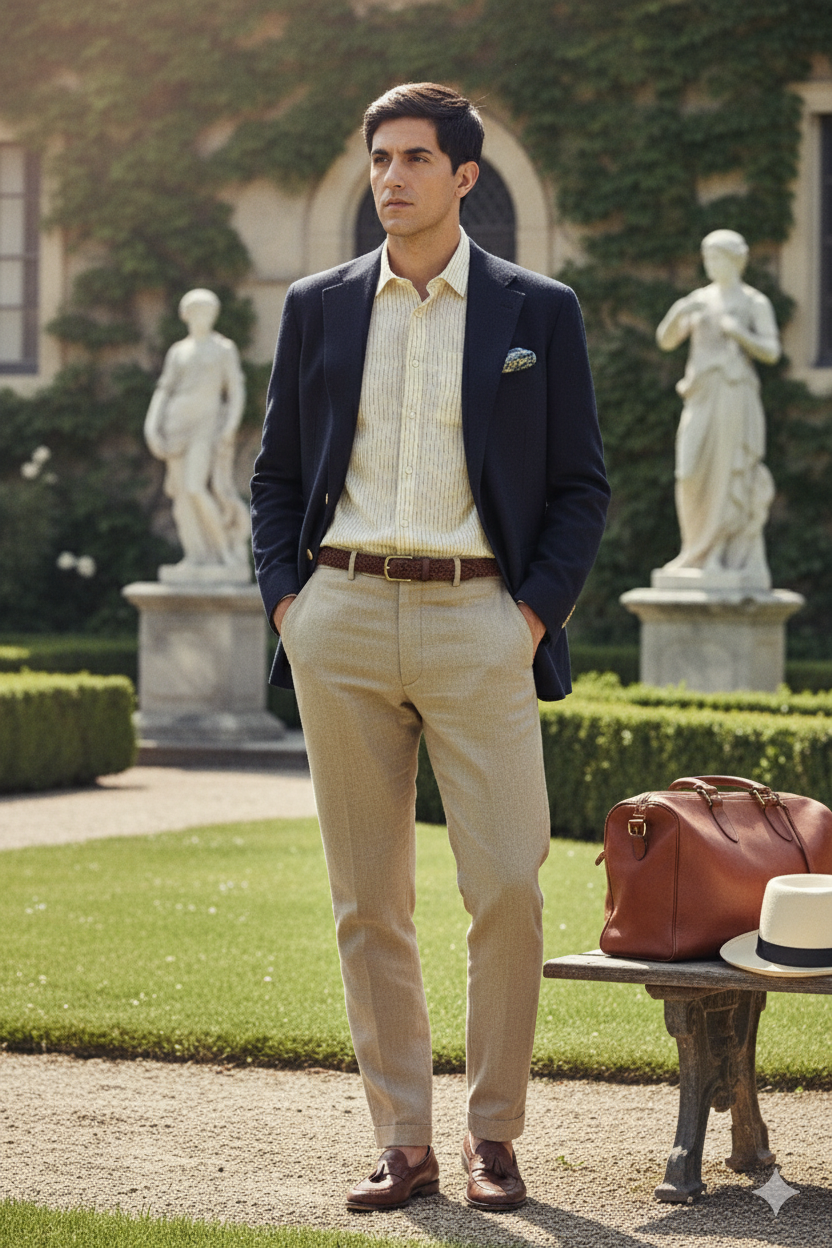 Sandal Old Money Striped Shirt