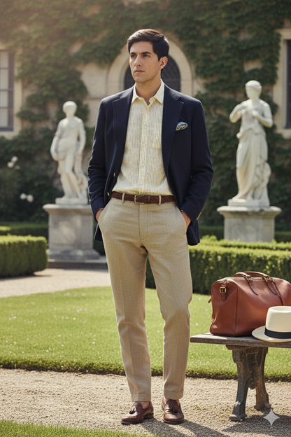 Sandal Old Money Striped Shirt