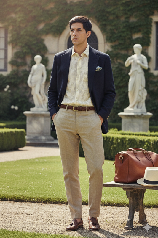 Sandal Old Money Striped Shirt