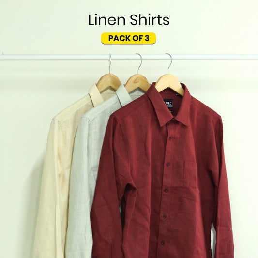 Linen  Shirts (Pack of 3)