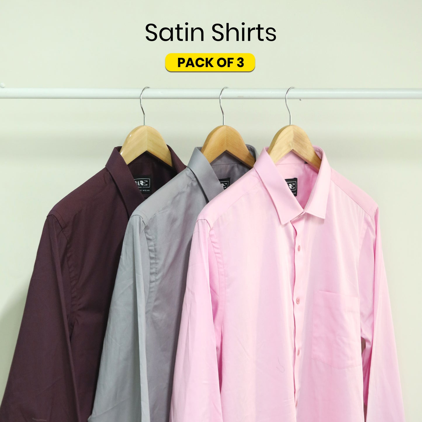 Satin Shirts (Pack of 3)