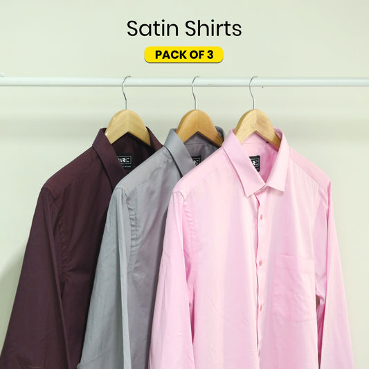 Satin Shirts (Pack of 3)